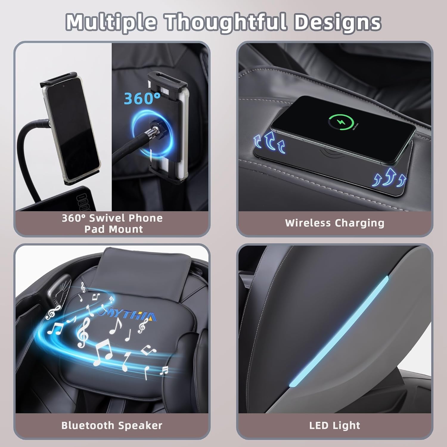 2026 A303C Massage Chair, Full Body Zero Gravity Recliner with SL Track, Body Scan, 12 Auto Modes, Lumbar Heat, Bluetooth App, Wireless Charge, and Foot Rollers for Home and Office (Black)