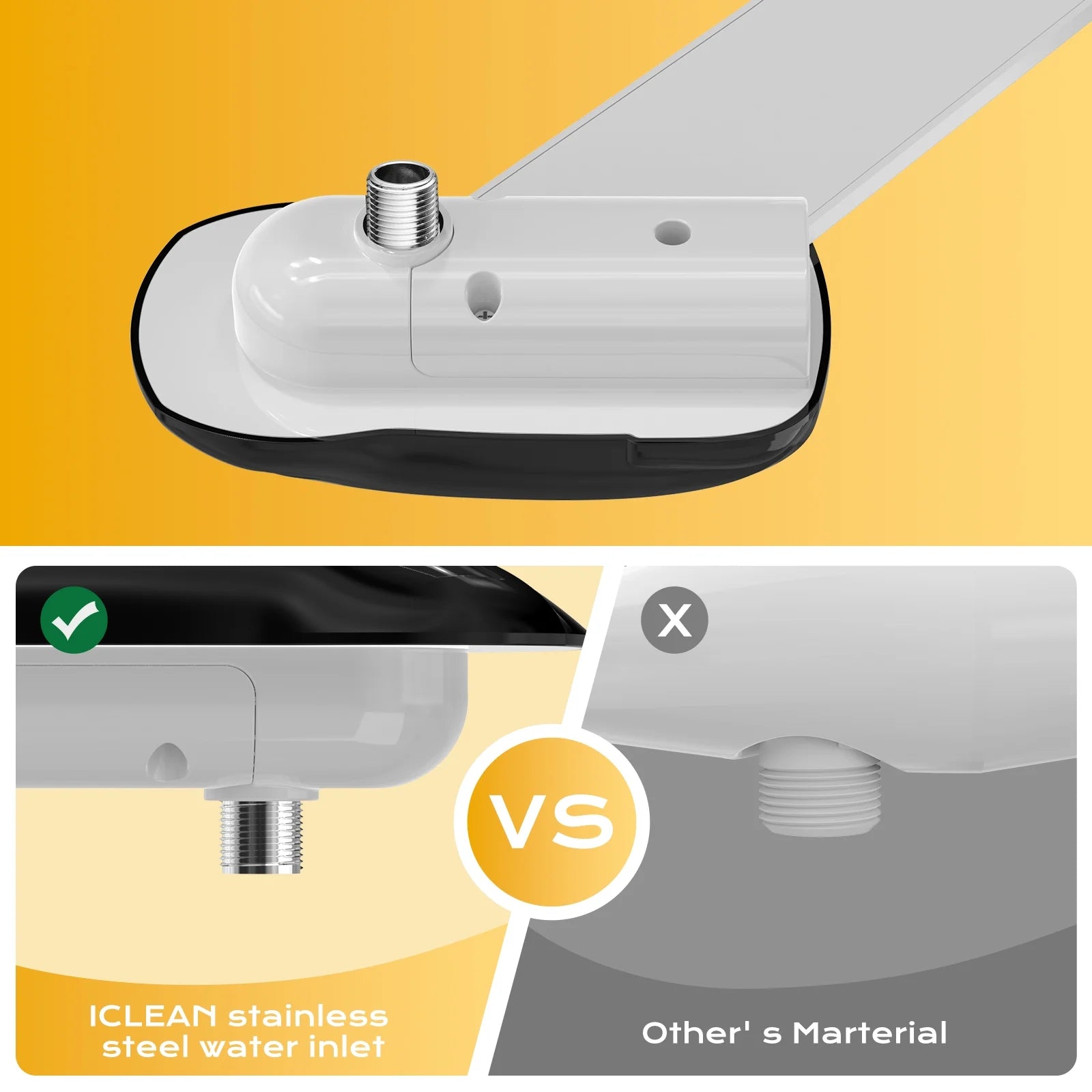 Bidet Attachment: Dual Nozzle , Hidden Nozzle, Adjustable Water Pressure- Black