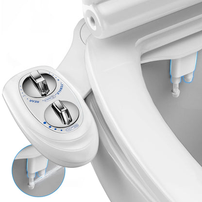 Bidet Attachment for Toilet, Non-Electric Self-Cleaning Bidet Seat Attachment, Fresh Cold Bidet Attachment for Feminine/Posterior Wash, with Adjustable Pressure Control (Blue/White)