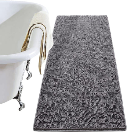 Luxury Soft Bathroom Non-Slip Rug Shaggy Bath Mat,24"X36",Gray