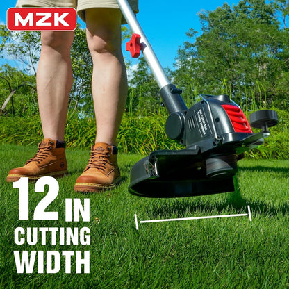 20V 12'' Cordless String Trimmer, Grass Trimmer&Edger with 8 Replacement Spools, Battery Powered Weed Trimmer with Auto Line Feed for Garden, Lawn(2 * 2AH Battery and Charger Included),St12D07