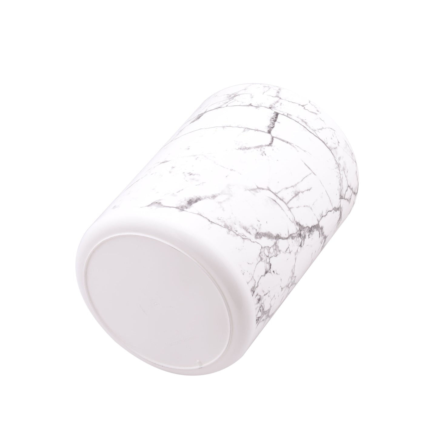 Bathroom Trash Can, 5 Gallon Marble Plastic Garbage Bucket Bin with No Lid, White