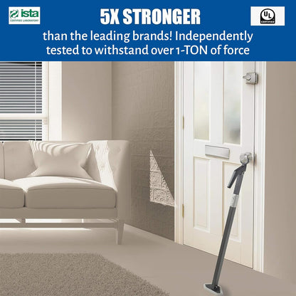 Super Heavy Duty Security Door Lock Bar Fully Adjustable Door Stopper Device for Home Defense for Residential and Commercial Use to Protect against Forced Entry. Security Door Jammer by
