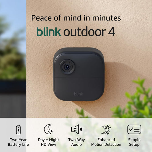 Outdoor 4 – Wireless Smart Security Camera, Two-Year Battery Life, 1080P HD Day and Infrared Night Live View, Two-Way Talk. Sync Module Core Included – 1 Camera System