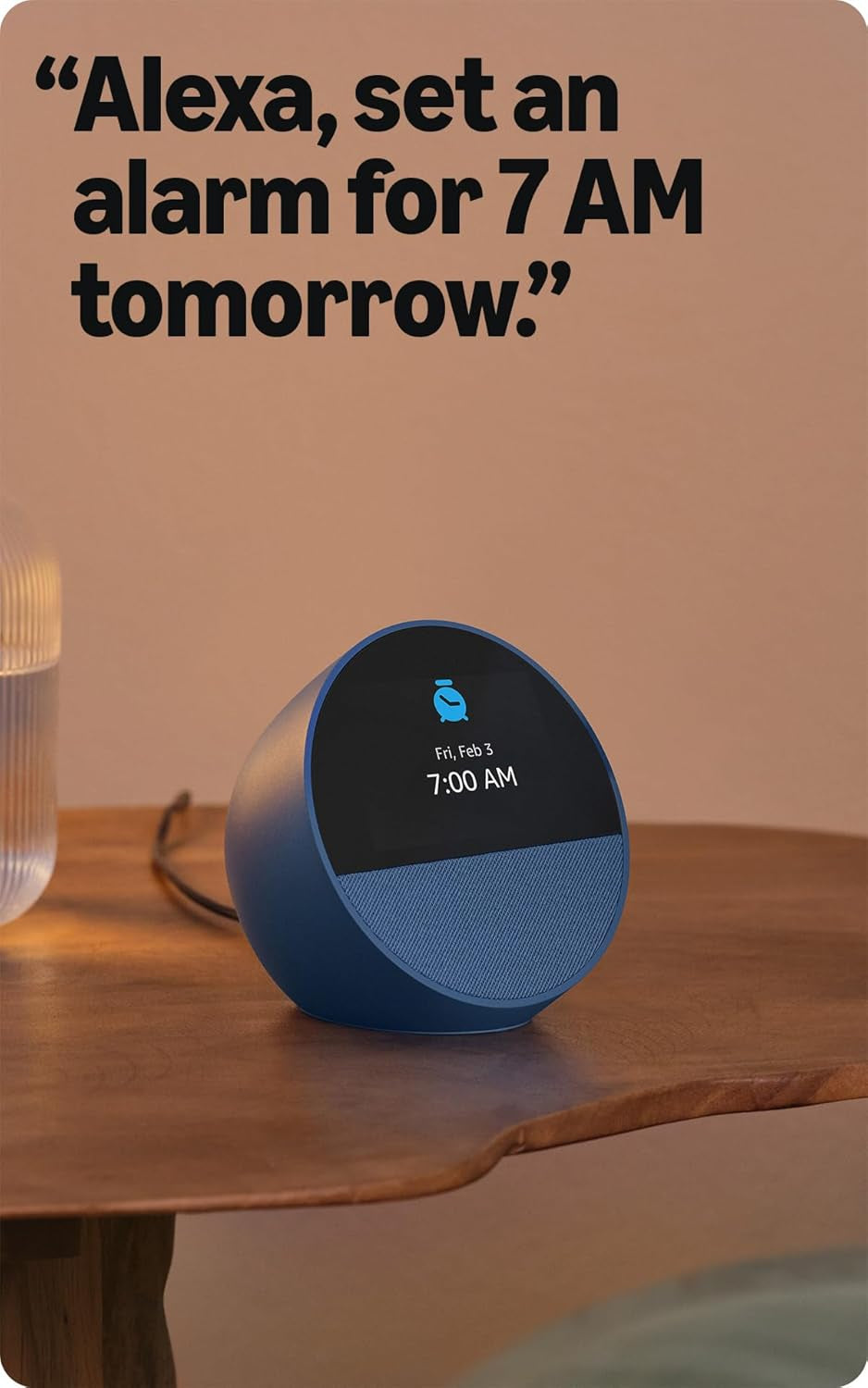 Echo Spot (Newest Model), Great for Nightstands, Offices and Kitchens, Smart Alarm Clock with Alexa+ Early Access, Black