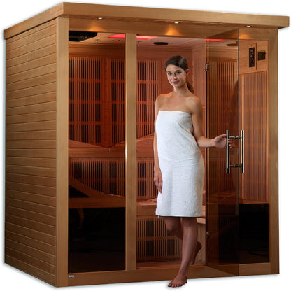Golden Designs Monaco 6-Person near Zero EMF Far Infrared Sauna Canadian Hemlock (Nature Finish)