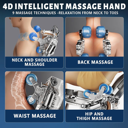 4D Massage Chair Full Body Zero Gravity Recliner - 55“ Sl-Track,15 Auto Modes,11 Massage Technique,40 Airbags Massage,With Yoga Stretch,App Control,Shiatsu Foot Massage(Black)