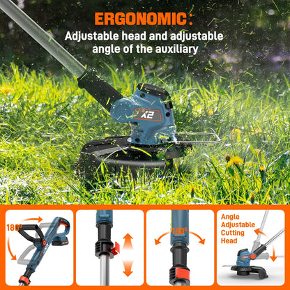 20V 3-Tool Kit, 10-Inch String Trimmer, Leaf Blower & 18-Inch Hedge Trimmer (2 Ah, 4 Ah Battery and 2A Charger Included) S2K3B2-01