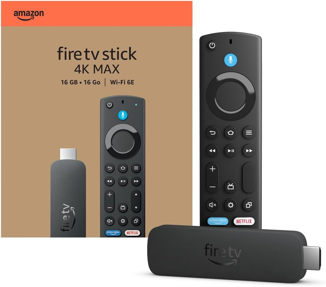 Fire TV Stick 4K Max Streaming Device, with Ai-Powered Fire TV Search, Supports Wi-Fi 6E, Free & Live TV without Cable or Satellite