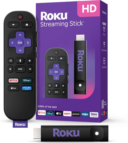 Streaming Stick HD 2025 — HD Streaming Device for TV with  Voice Remote, Free & Live TV