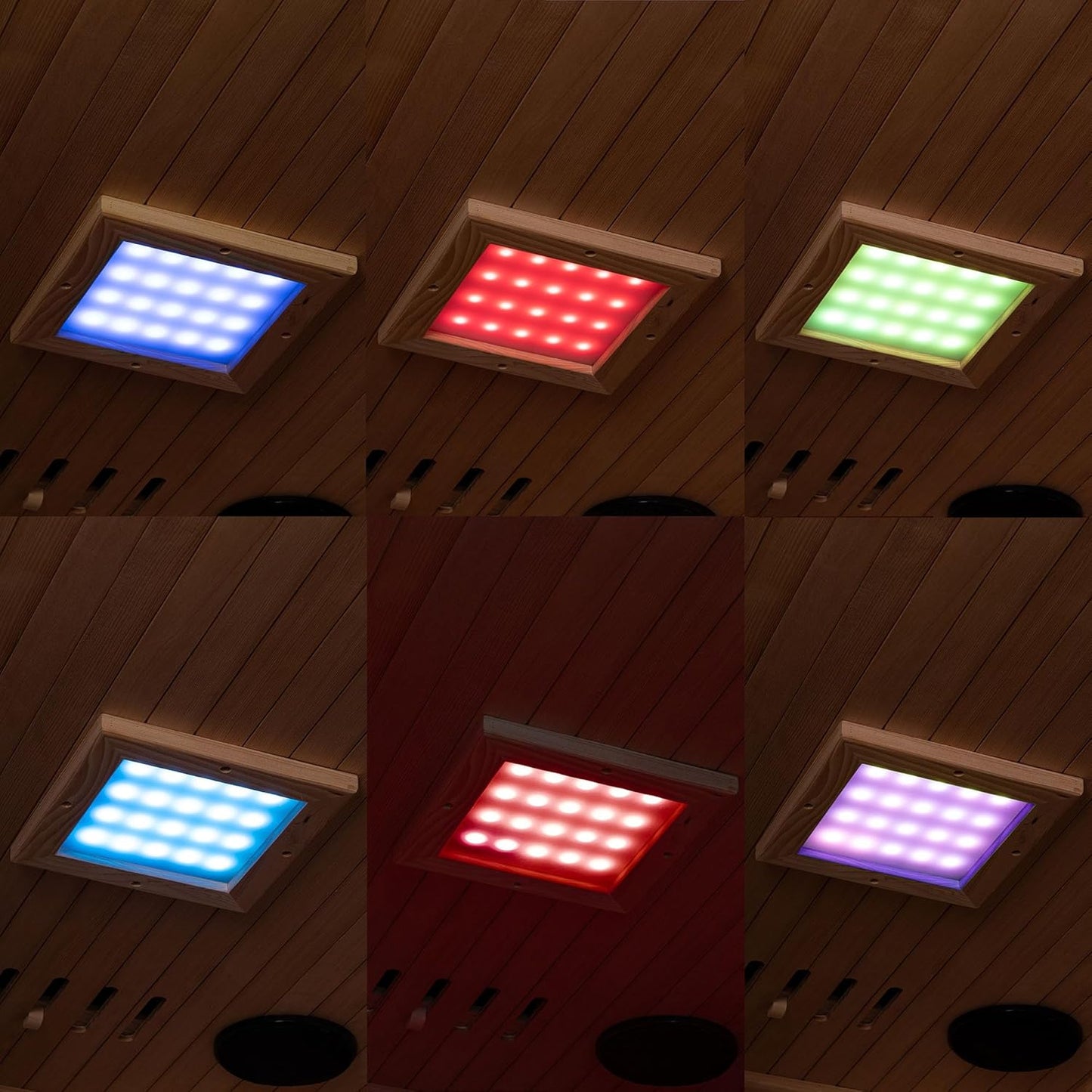 Infrared Home Sauna Room 1 Person Hemlock Wooden Indoor Sauna,7 Carbon 1560W/120V Heaters,With Led Color Therapy Light,Bluetooth Speaker,Tempered Glass,Touch-Tone Keypad and a Top Vent