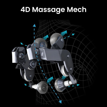 Vibe 4D L 4D Massage Mechanism L Automatic Body Scan L Deep Calf-Kneading L Space-Saving Technology L 3-Stage Zero Gravity L 32-Cell Full Body Air Massage (Black)